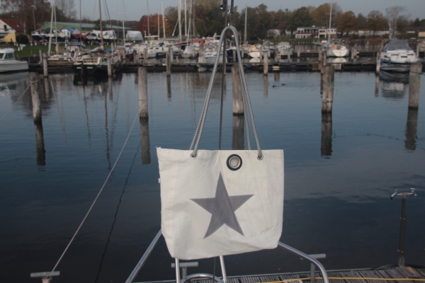 Segeltuchtasche Shopper / Beach grauer Stern